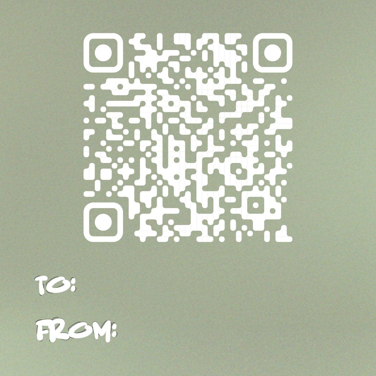 Pillow Fight invite card back with QR code