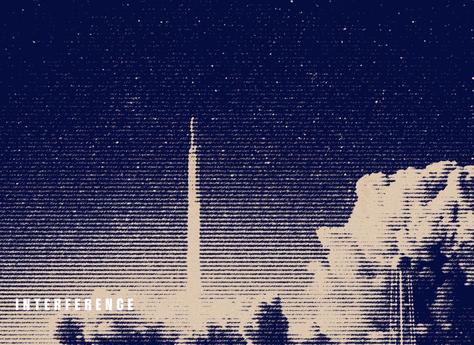 Interference slide, navy and cream rocket launch